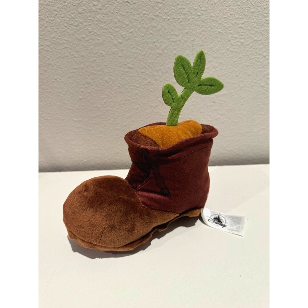 RARE Disney Pixar Wall-E Brown Boot with Green Plant 7" Plush